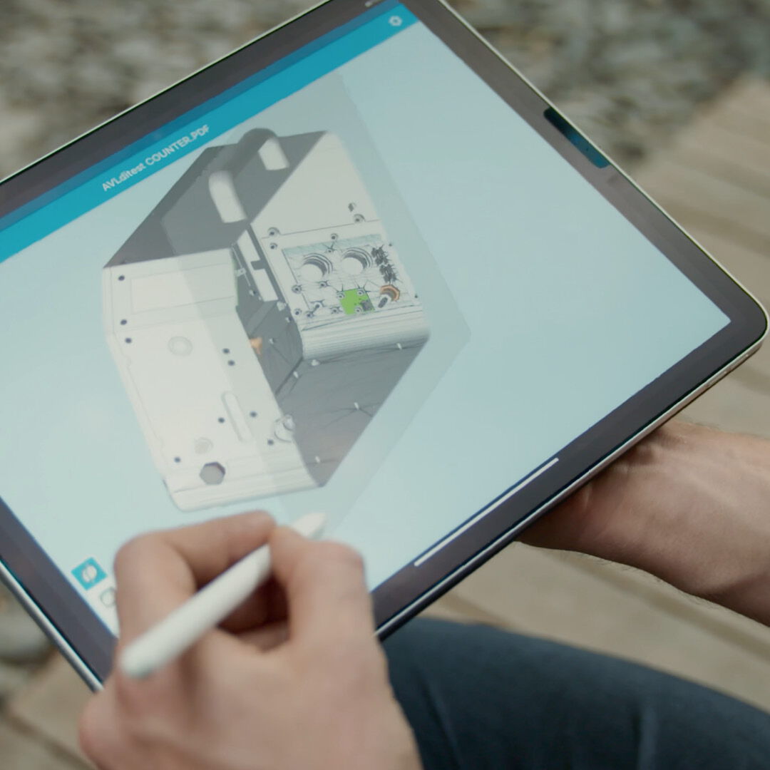 Video thumbnail on the topic of the future: A person sketches a car's design on a tablet with a stylus.